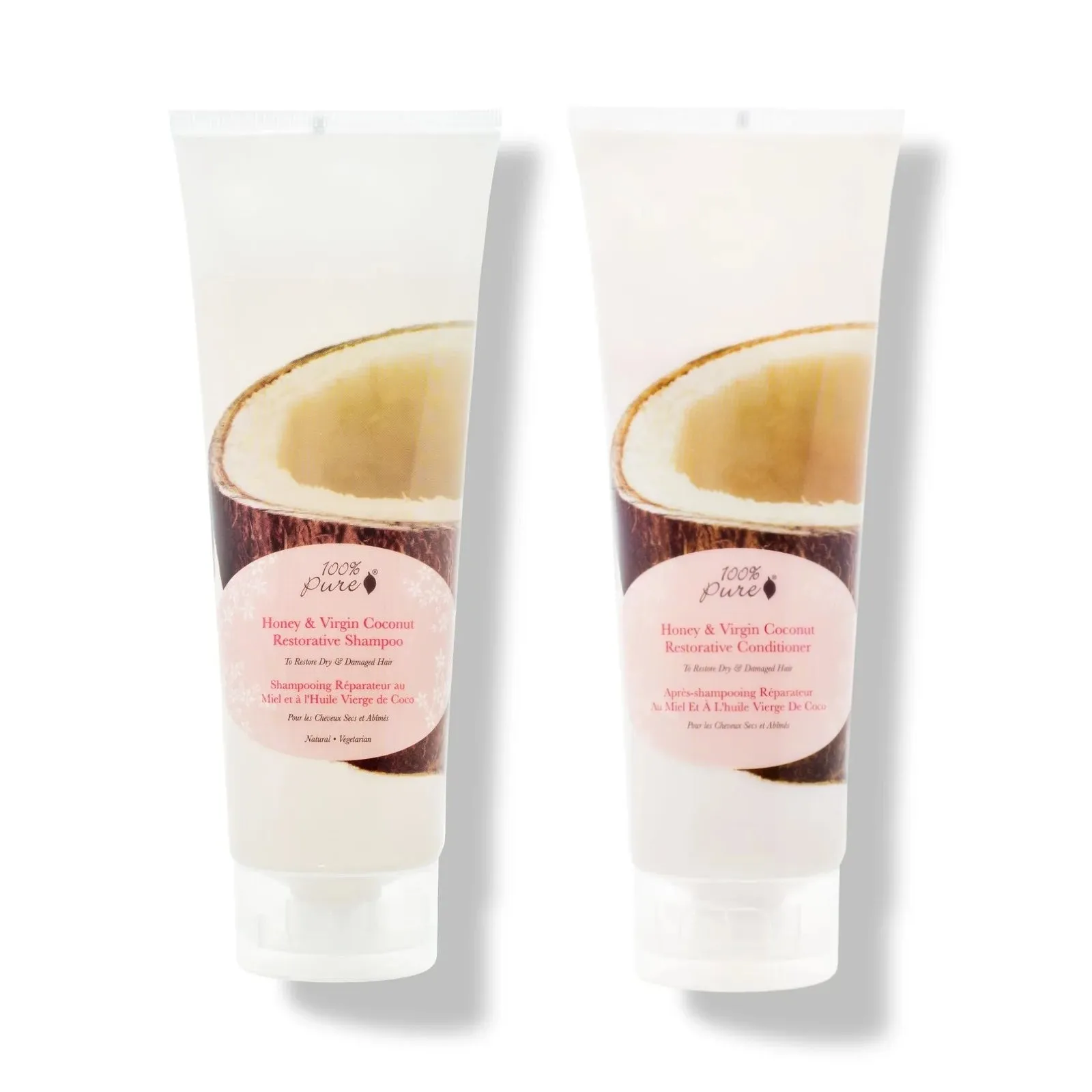 100% PURE - Honey and Virgin Coconut Restorative Shampoo & Conditioner Duo