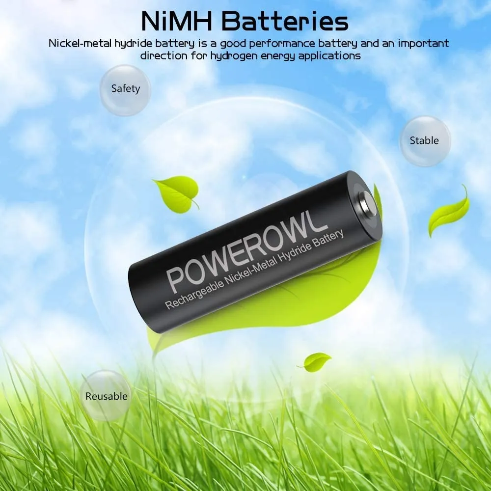 AA Rechargeable Batteries, 2800mAh High Capacity Batteries 1.2V NiMH Low Self Discharge, Pack of 16