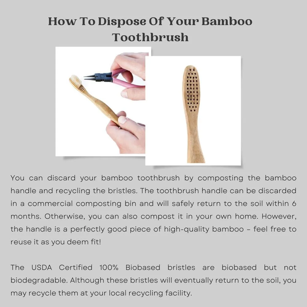 Adults And Kids Bamboo Toothbrush Combo - Pack of 2