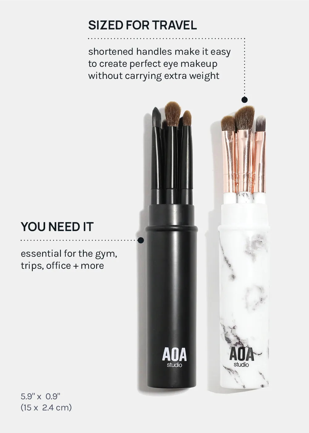 AOA 5PC Travel Brush Set   Case