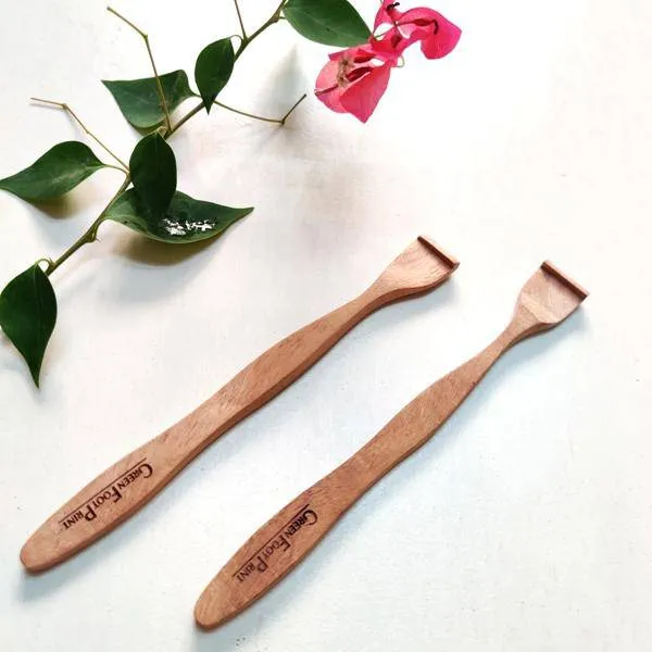 Bamboo Toothbrush & Neem Wood Tongue Cleaner - Combo Pack