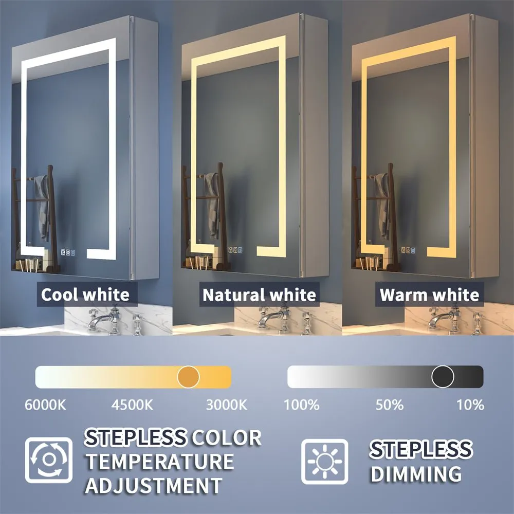 Boost-M1 60" W x 30" H Combination Medicine Cabinet with Mirror led Lighted Medicine Cabinet