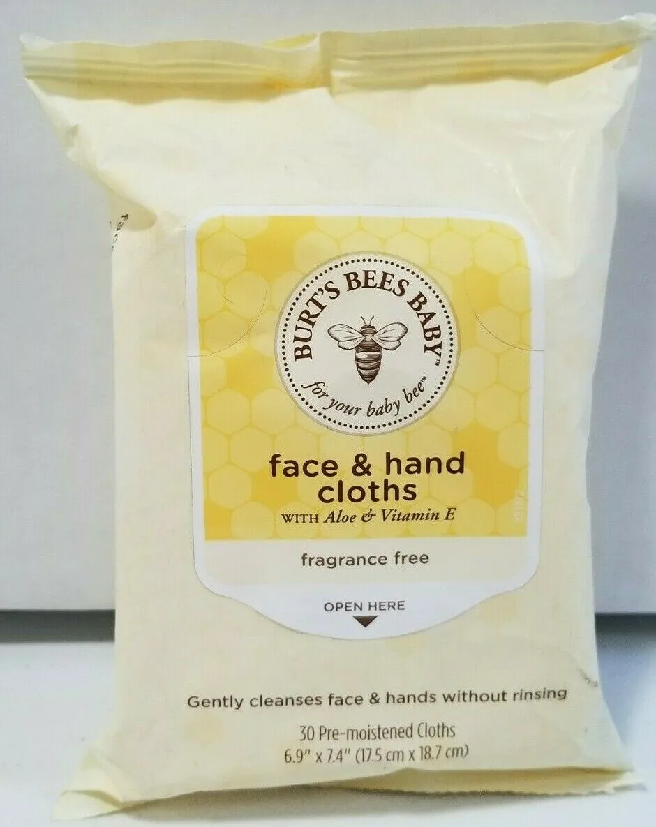 Burt's Bees Face & Hand Cloths, Fragrance Free