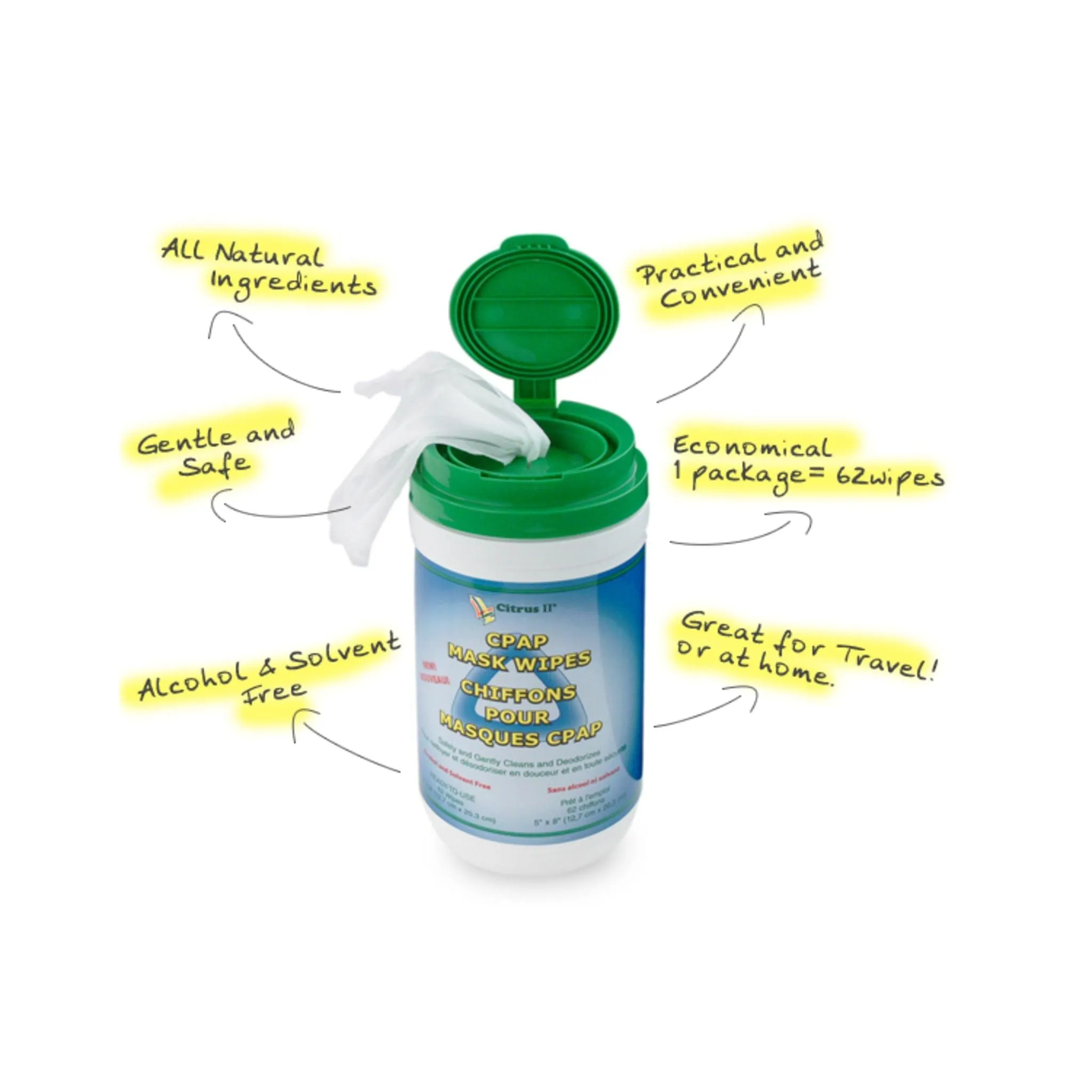 Citrus II CPAP Mask Wipes