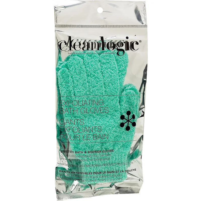 CLEAN LOGIC - Exfoliating Stretch Bath & Shower Gloves - 1 Pair