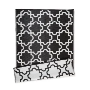 Dii Reversible Outdoor Lattice Woven Rug 4x6 Ft Black