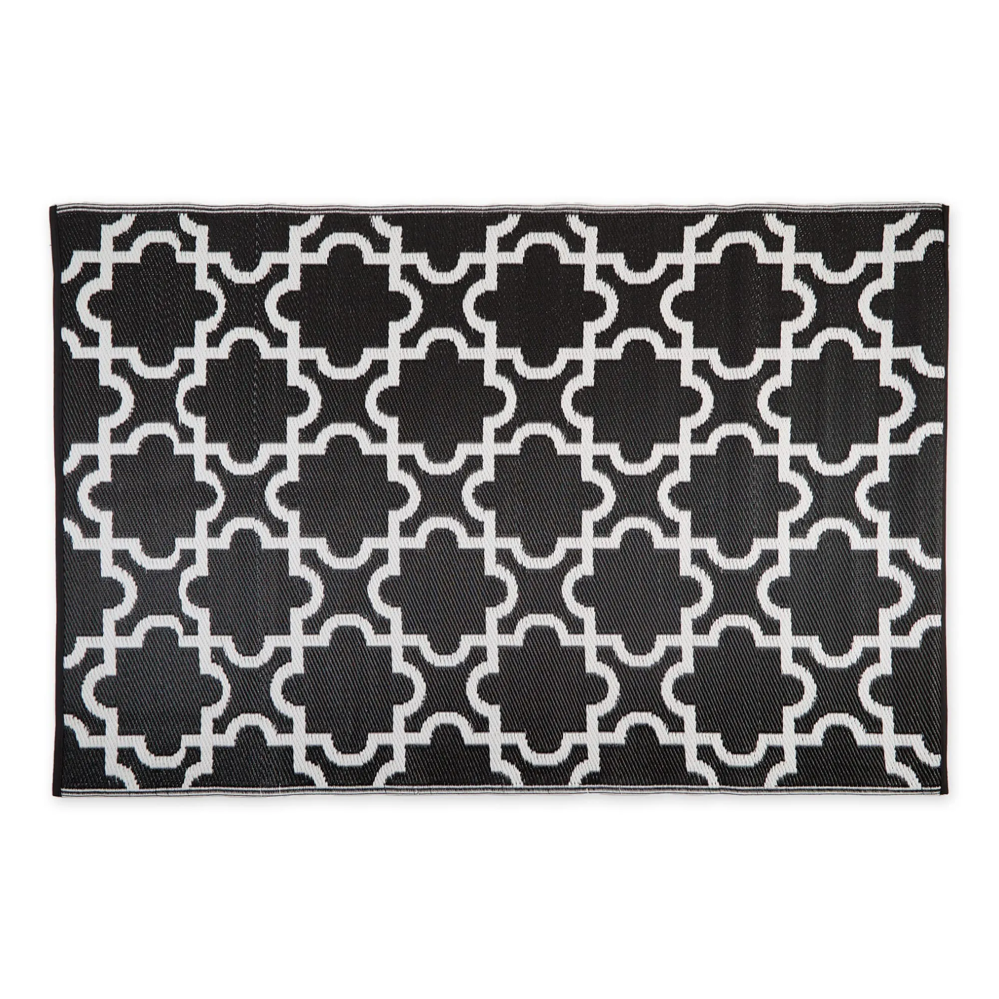 Dii Reversible Outdoor Lattice Woven Rug 4x6 Ft Black