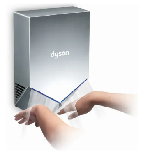 DYSON® Airblade™ HU02 V Series Hand Dryer - "Sprayed Nickel" Cover Surface Mounted ADA-Compliant Hands-Under (SKU# 307174-01 / 307172-01)