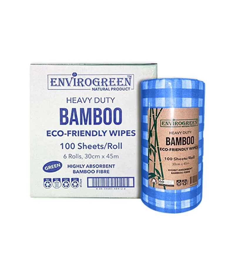 Envirogreen Eco-Friendly Bamboo Wipes - 100 Sheets Per Roll