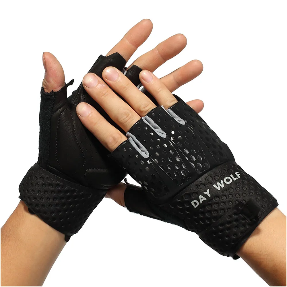 Fingerless Fitness Gloves - Day Wolf & Black