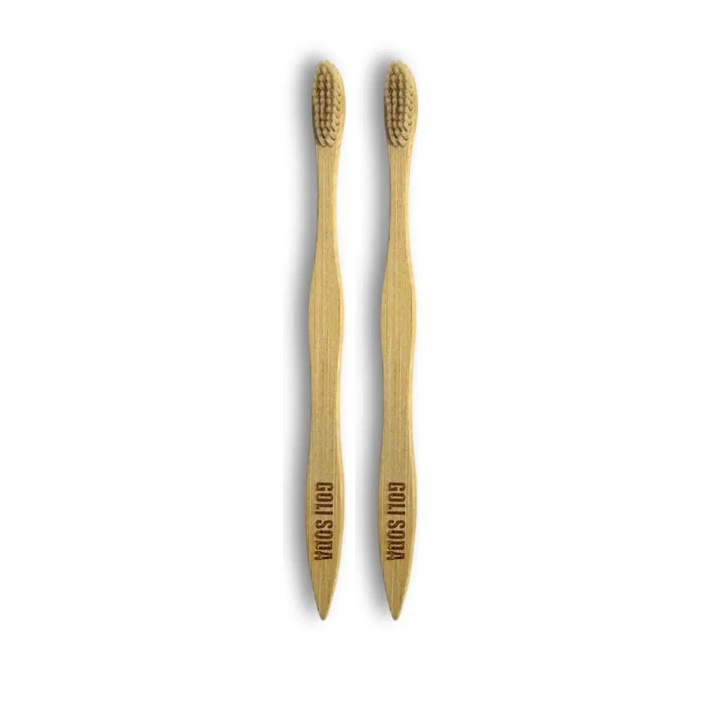 Goli Soda Natural Bamboo Toothbrush With Soft Plant Based Bristles (Pack Of 2)