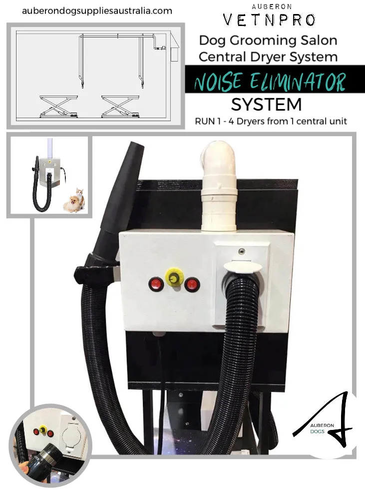 Grooming Salon ‘Noise Elimator’ Central Dryer System Powerful effective efficient quiet Run 1 - 4 Dryers