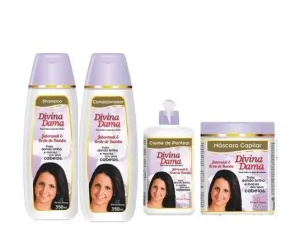 Jaborandi Extract Bamboo Damaged Hair Strengthening Kit 4 Prod. - Divina Dama