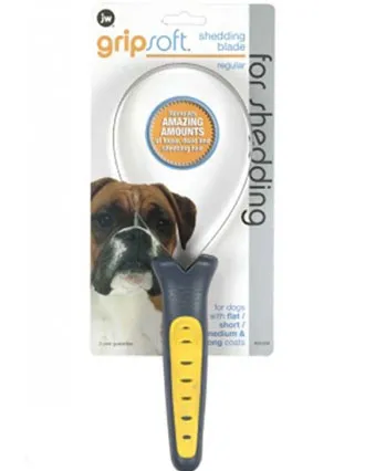 JW Gripsoft Shedding Blade Dog Brush