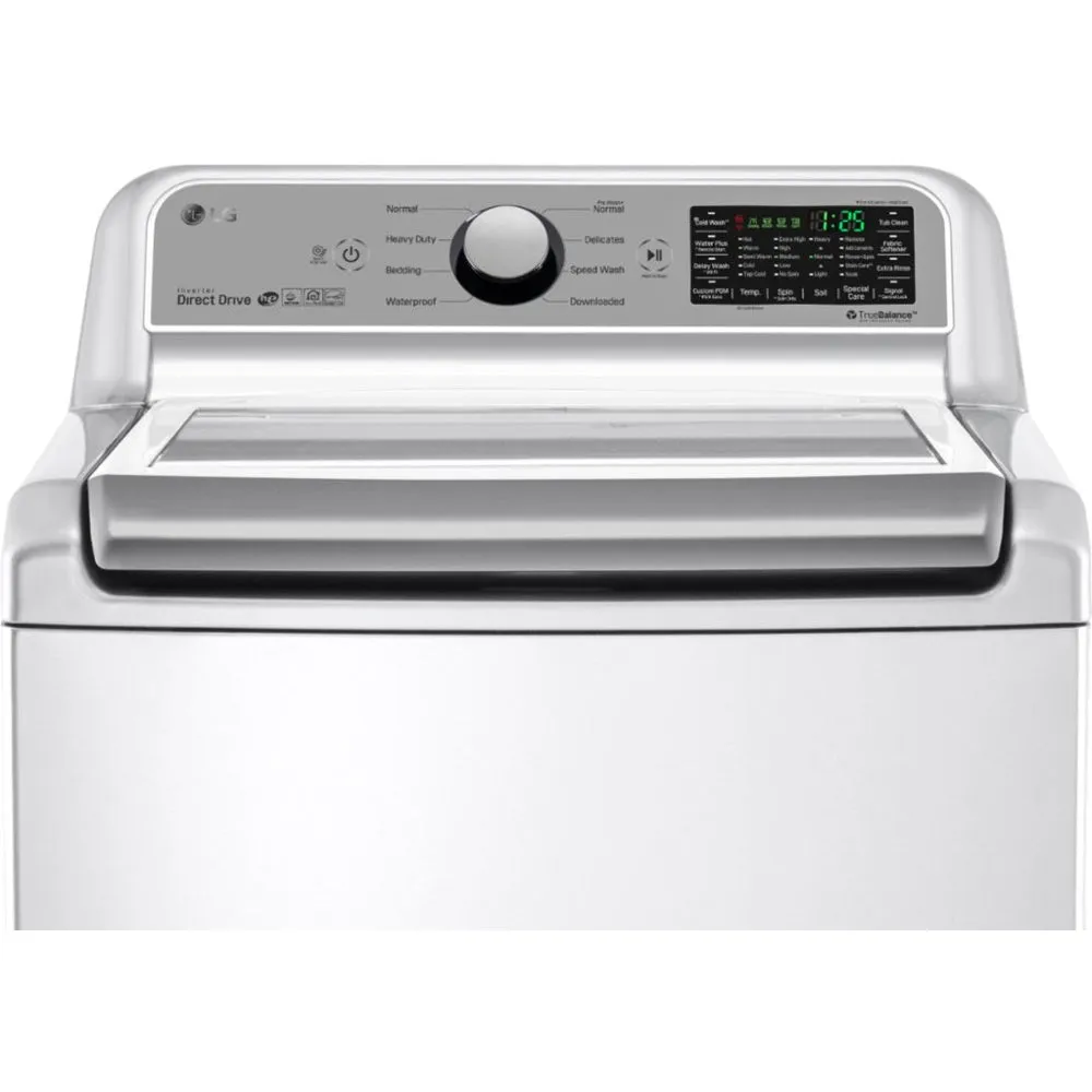 LG - 5.0 Cu. Ft. 8 Cycle Top Load Smart Wi-Fi Washer 6Motion Technology - White