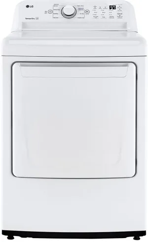 LG DLE7000W 27 Inch Electric Dryer with 7.3 Cu. Ft. Capacity, 8 Dryer Programs, Sensor Dry, Speed Dry, Wrinkle Care Option, and FlowSense™ Duct Clogging