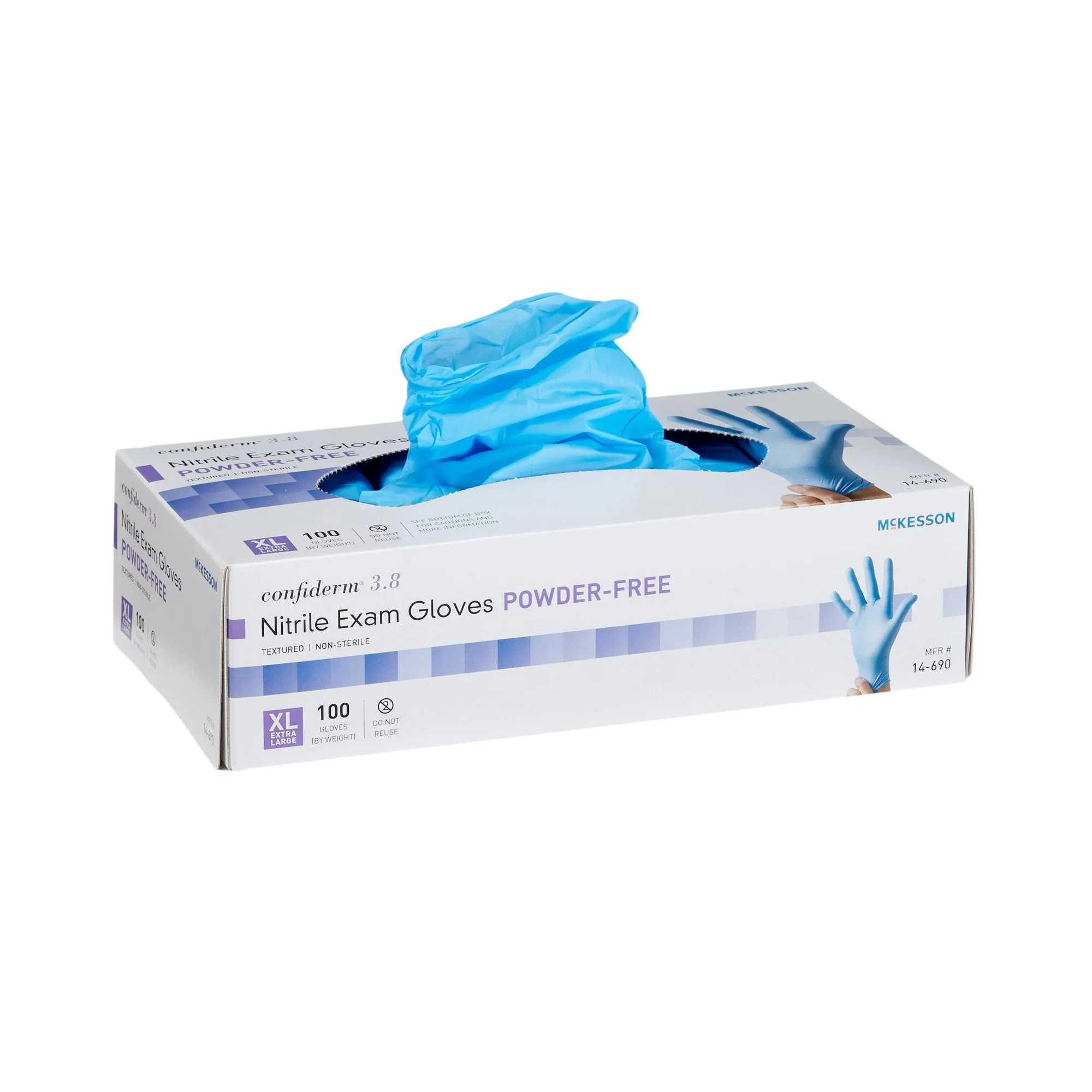 McKesson Confiderm® 3.8 Nitrile Exam Glove, X-Large, Blue