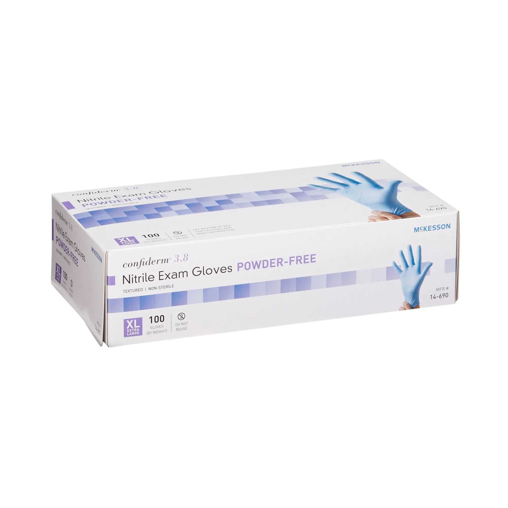 McKesson Confiderm® 3.8 Nitrile Exam Glove, X-Large, Blue