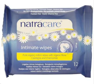 NATRACARE - Organic Cotton Intimate Wipes - 12 x 12 Wipes