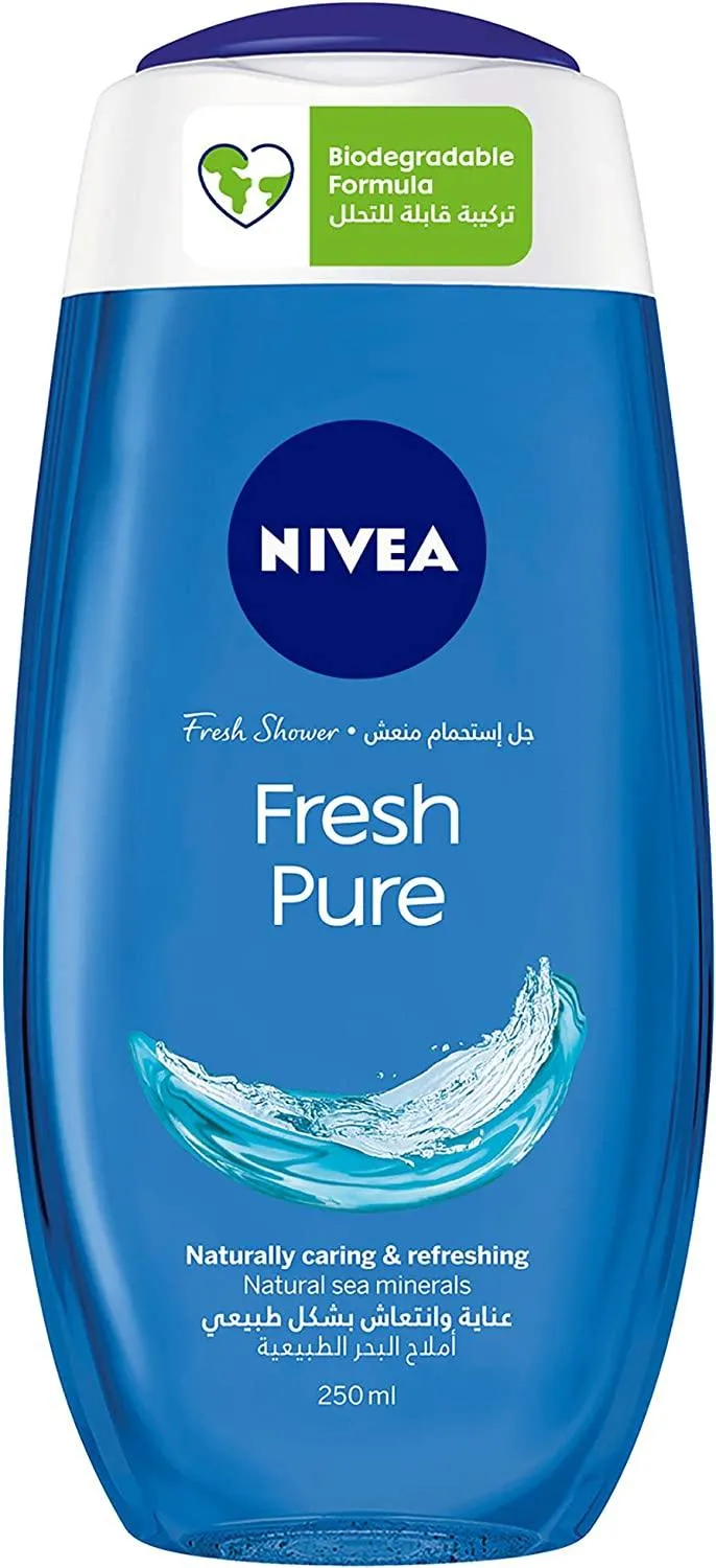 NIVEA Shower Gel Body Wash, Fresh Pure Sea Minerals Aquatic Scent, 250ml