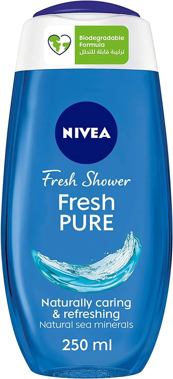 NIVEA Shower Gel Body Wash, Fresh Pure Sea Minerals Aquatic Scent, 250ml