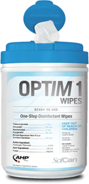 OPTIM 1 One Step Disinfectant Wipes, X-Large, 60 wipes per canister