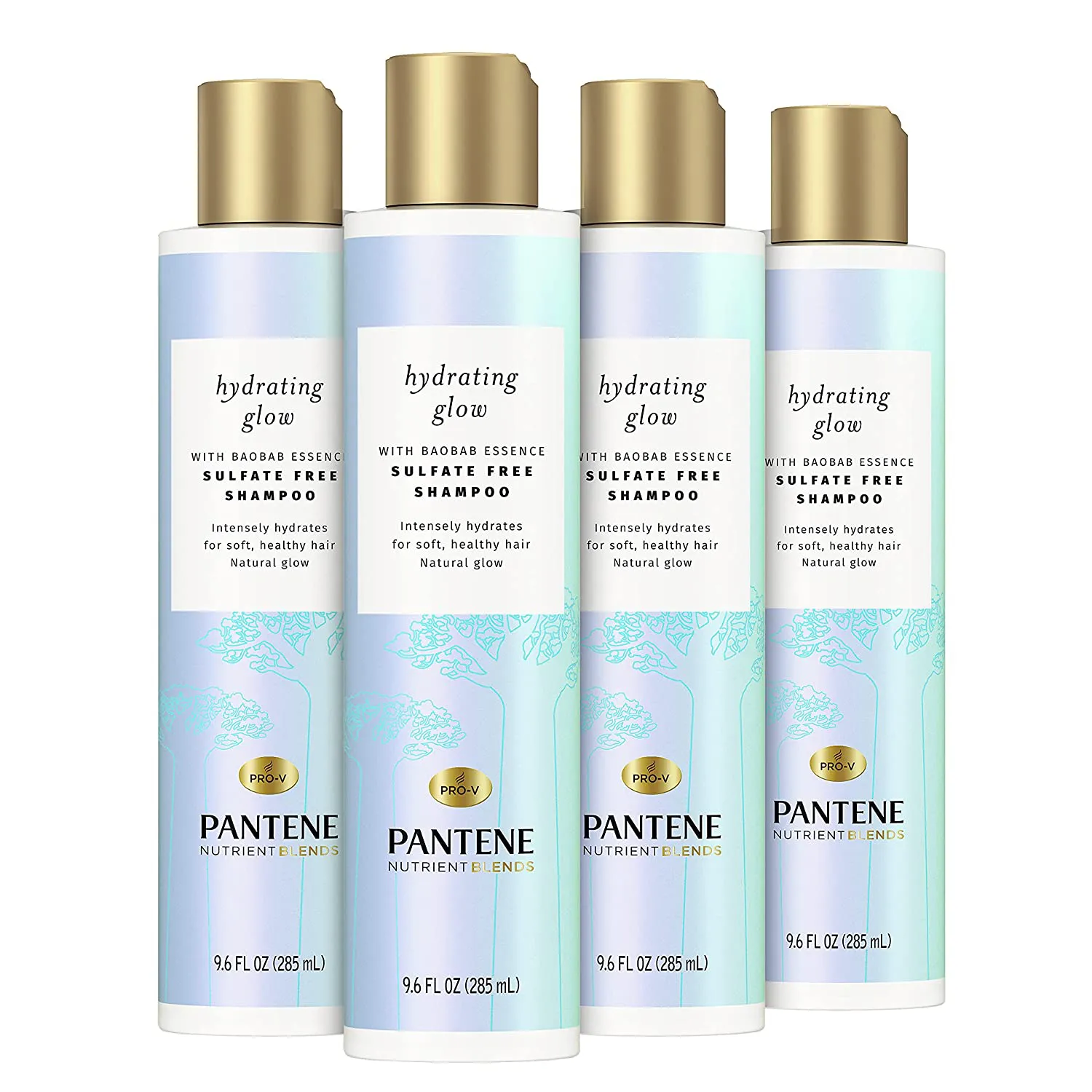 Pantene Shampoo and Conditioner Set, plus Hair Mask Rescue Shot Treatment, with Baobab Essence, Nutrient Blends Hydrating Glow, Sulfate Free