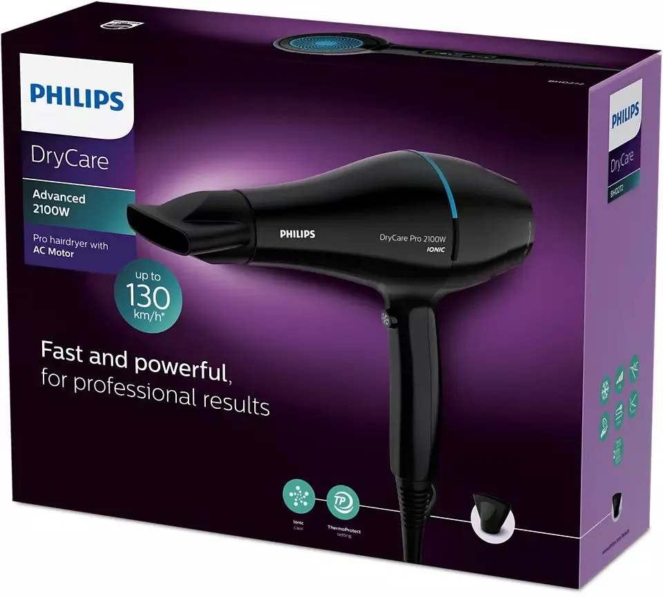 Philips, DryCare Pro Hair Dryer with Powerful AC Motor - BHD272