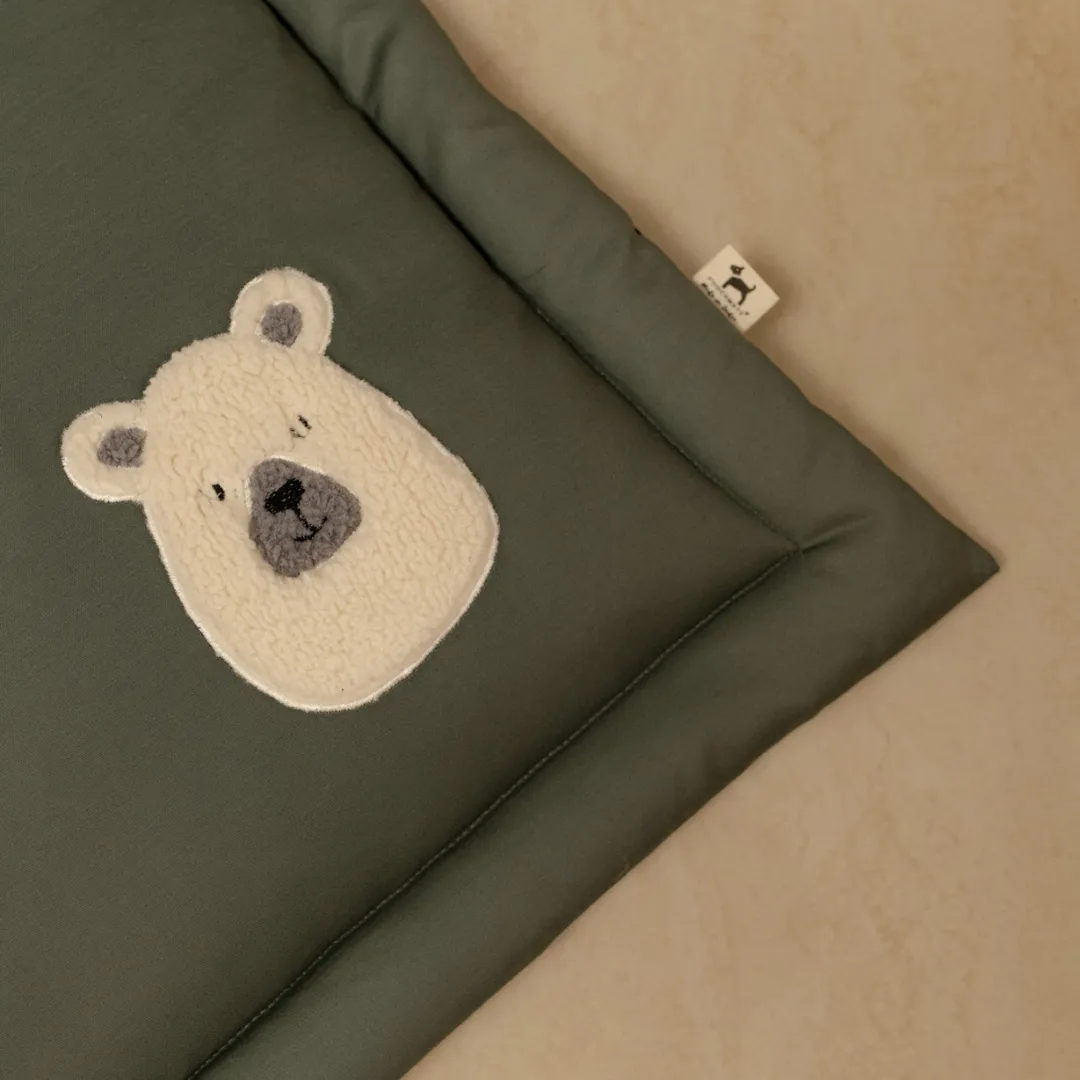 PoochMate OAK BOHO Jade Green Cotton Mat : Bear & Heart