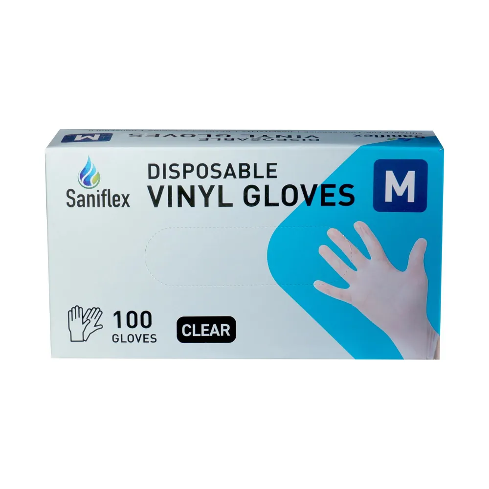 Powder Free Vinyl Gloves - Disposable Medical Gloves - 100 Clear Gloves