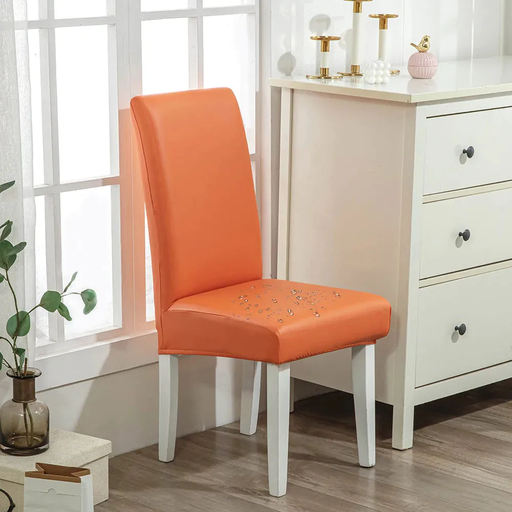 PU Solid Color Stretch Chair Cover