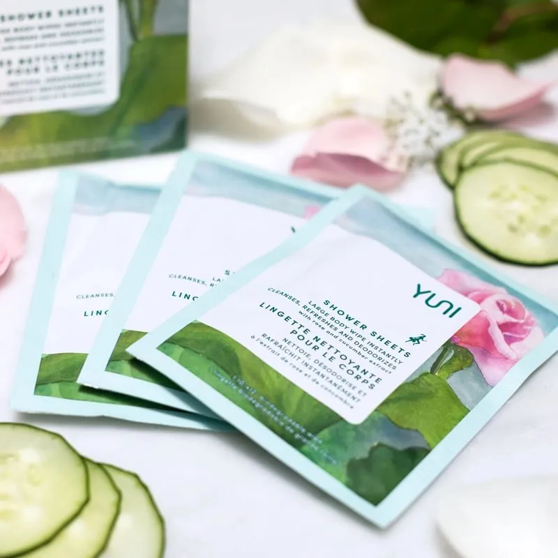 Rose & Cucumber Shower Sheets - Large Body Wipes