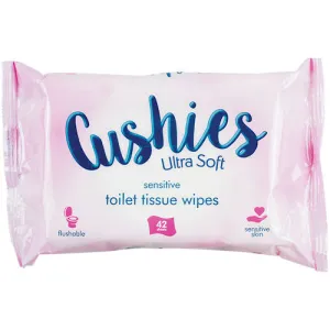 Sensitive Toilet Wipes - 42 Pack Flushable Biodegradable Bathroom Cleaning Hygiene Wet Tissue Refreshing