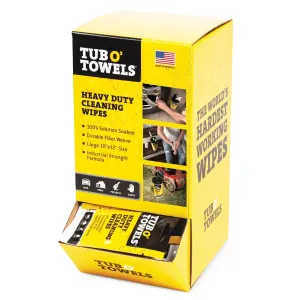 Tub O' Towels Heavy Duty Cleaning Wipes, Single Pack - 100 Count 10" x 12"