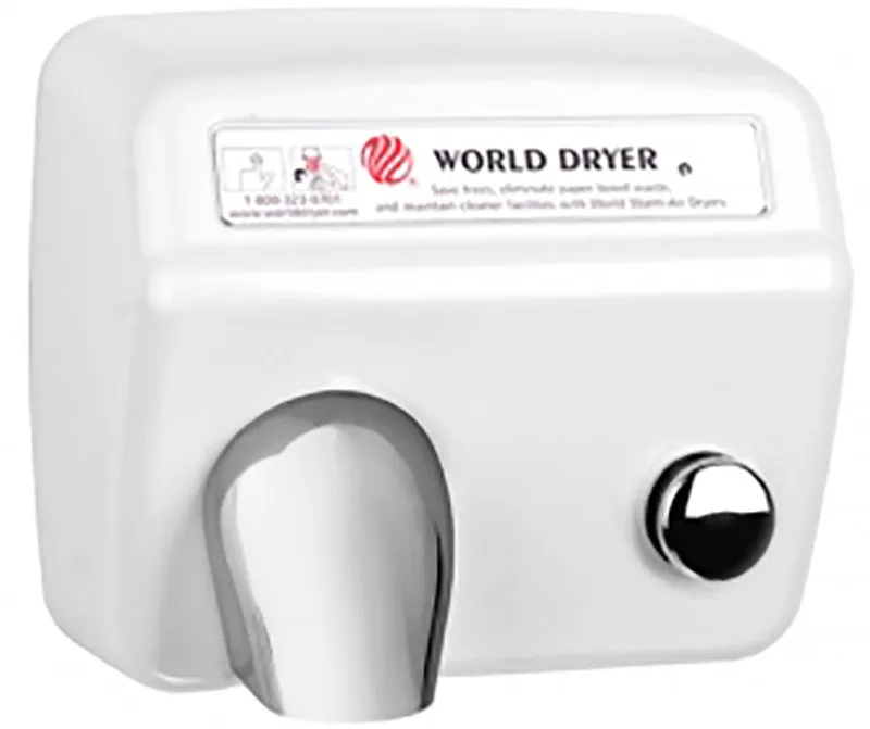 WORLD DRYER® A548-974 Model A Series Hand Dryer - Cast-Iron Cover with White Porcelain (50 Hz ONLY - NOT for use in North America)