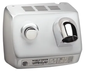 WORLD DRYER® DB7-972 Airstyle™ Model B Series Hair Dryer - Polished Stainless Steel Push Button Surface-Mounted (277V)