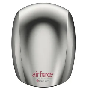 WORLD DRYER® J-973A3 Airforce™ Hand Dryer - Brushed (Satin) Stainless Steel Automatic Surface-Mounted High Speed