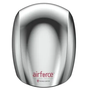 WORLD DRYER® J48-972 Airforce™ Hand Dryer - Polished (Bright) Stainless Steel (50 Hz ONLY - NOT for use in North America)