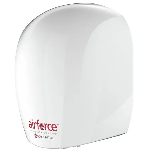 WORLD DRYER® J48-974 Airforce™ Hand Dryer - White Epoxy on Aluminum (50 Hz ONLY - NOT for use in North America)